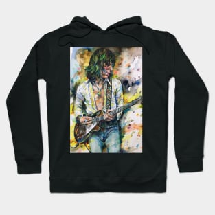 JEFF BECK watercolor portrait .2 Hoodie